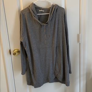 Gray sweater with hood